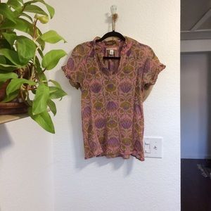 Pink lotus top Anthropologie size XS